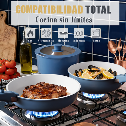 Juego de Ollas Umite Chef de 21 Piezas con Revestimiento Cerámico y Mangos Desmontables